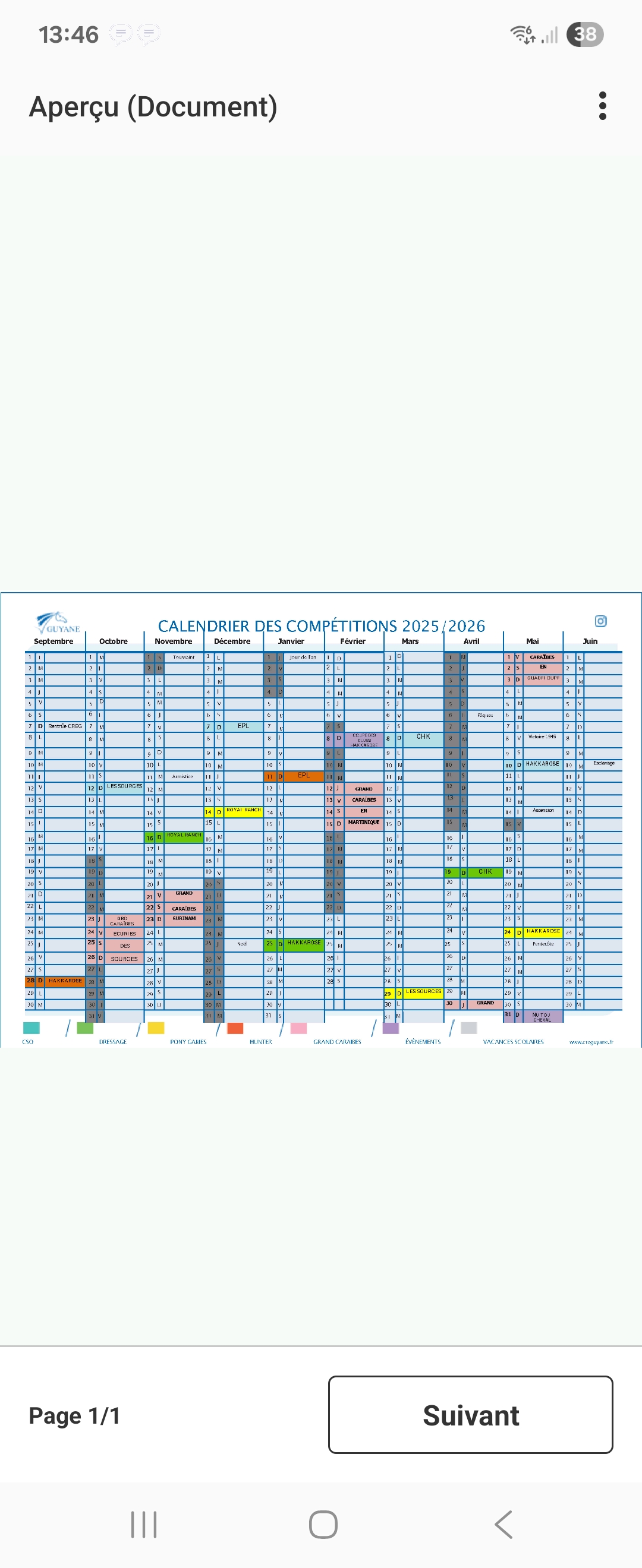 Calendrier  compétition 2025-2026